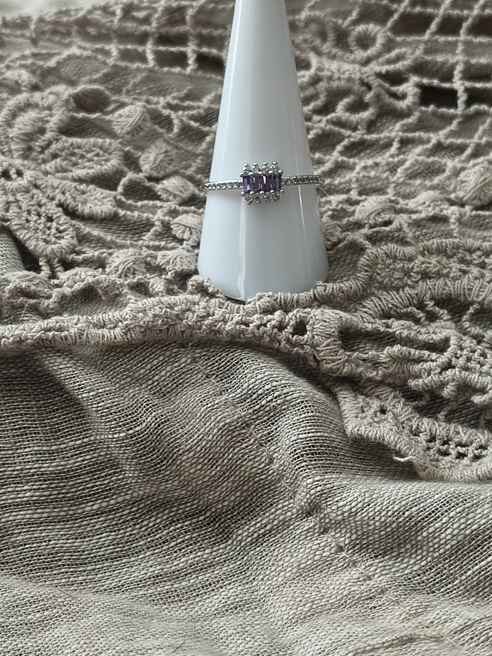 Dainty Purple Bomb Party Ring